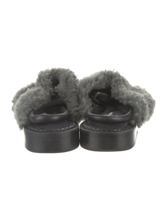 Robert Clergerie Shearling Slingback Sandals