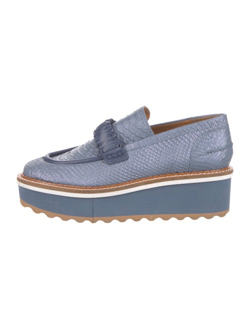 Robert Clergerie Leather Animal Print Slingback Flats