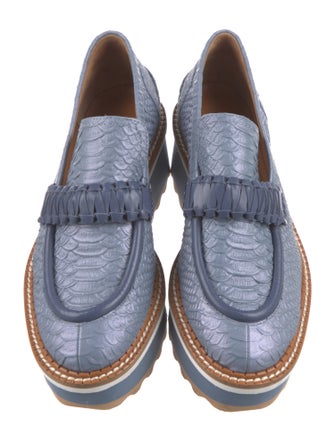 Robert Clergerie Leather Animal Print Slingback Flats