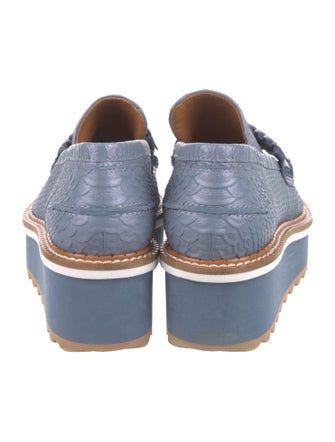 Robert Clergerie Leather Animal Print Slingback Flats