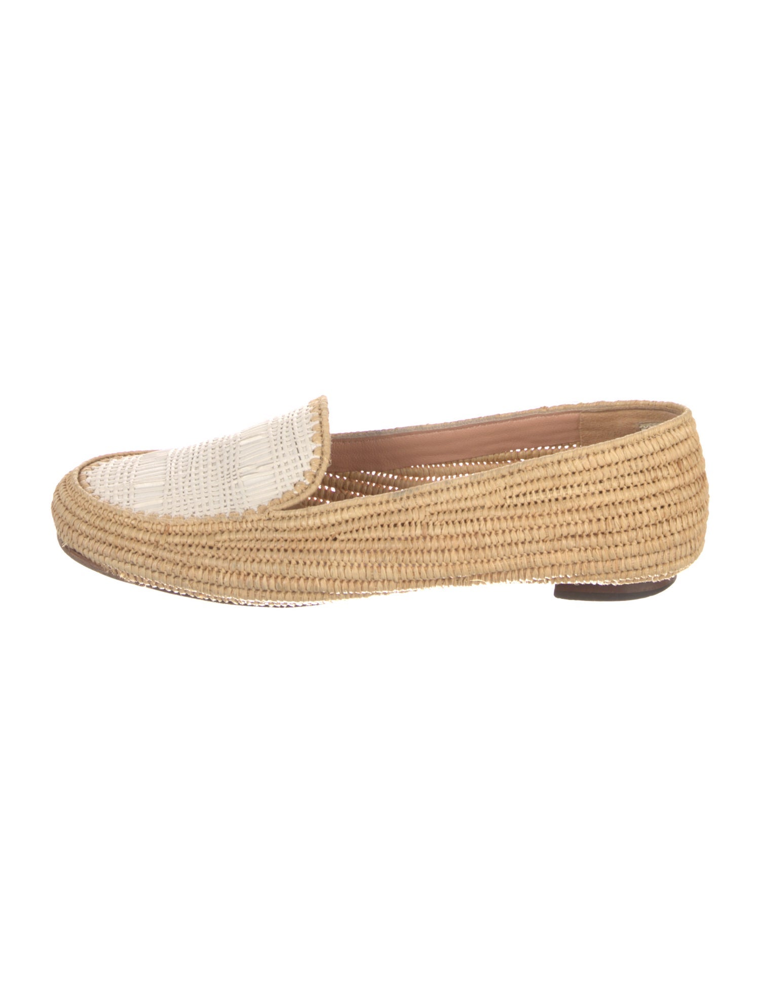 Robert Clergerie Straw Colorblock Pattern Loafers