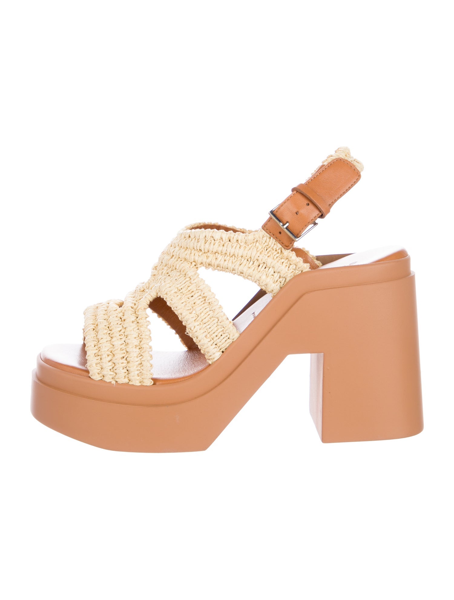 Robert Clergerie Raffia Slingback Sandals