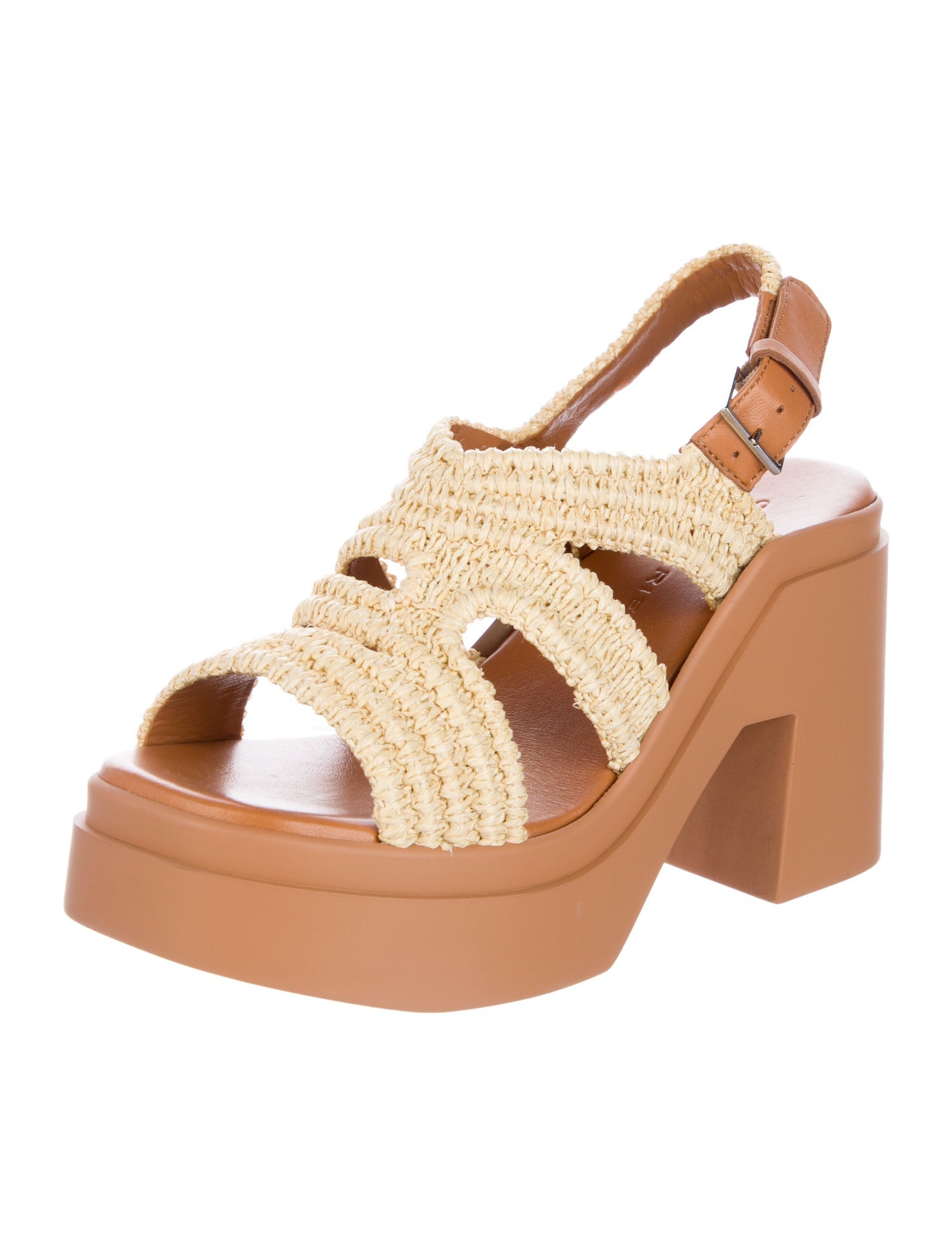 Robert Clergerie Raffia Slingback Sandals