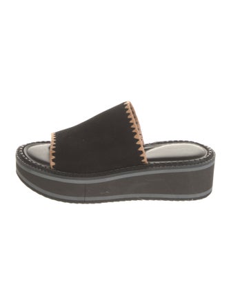 Robert Clergerie Suede Printed Slides