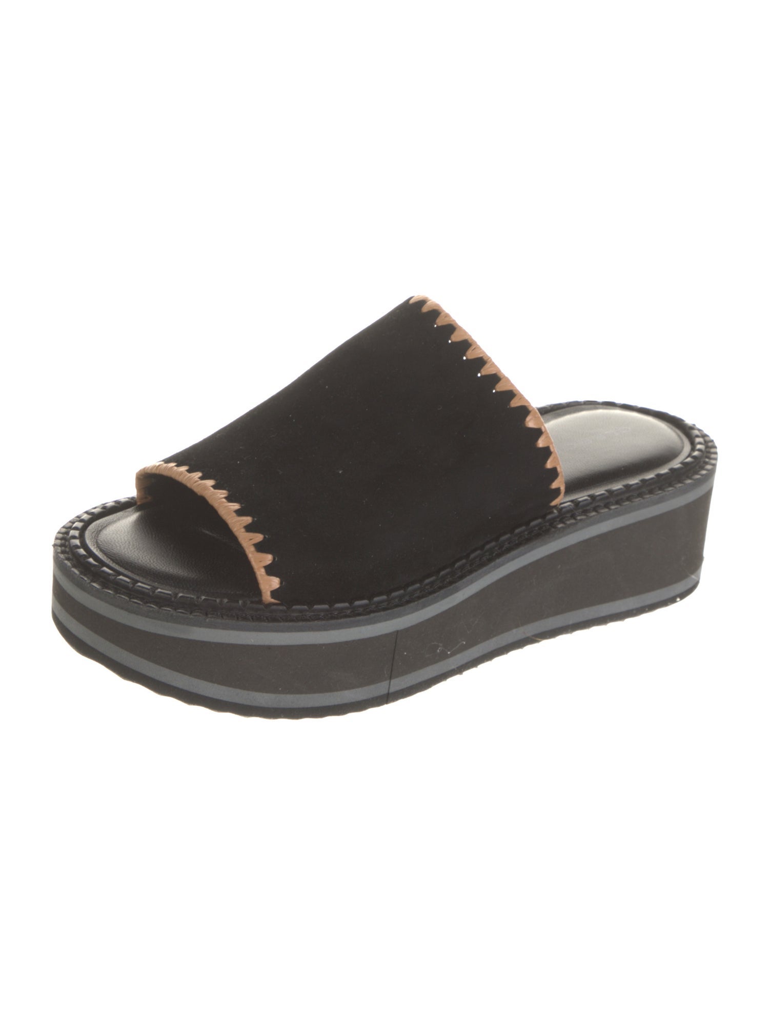 Robert Clergerie Suede Printed Slides