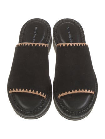 Robert Clergerie Suede Printed Slides