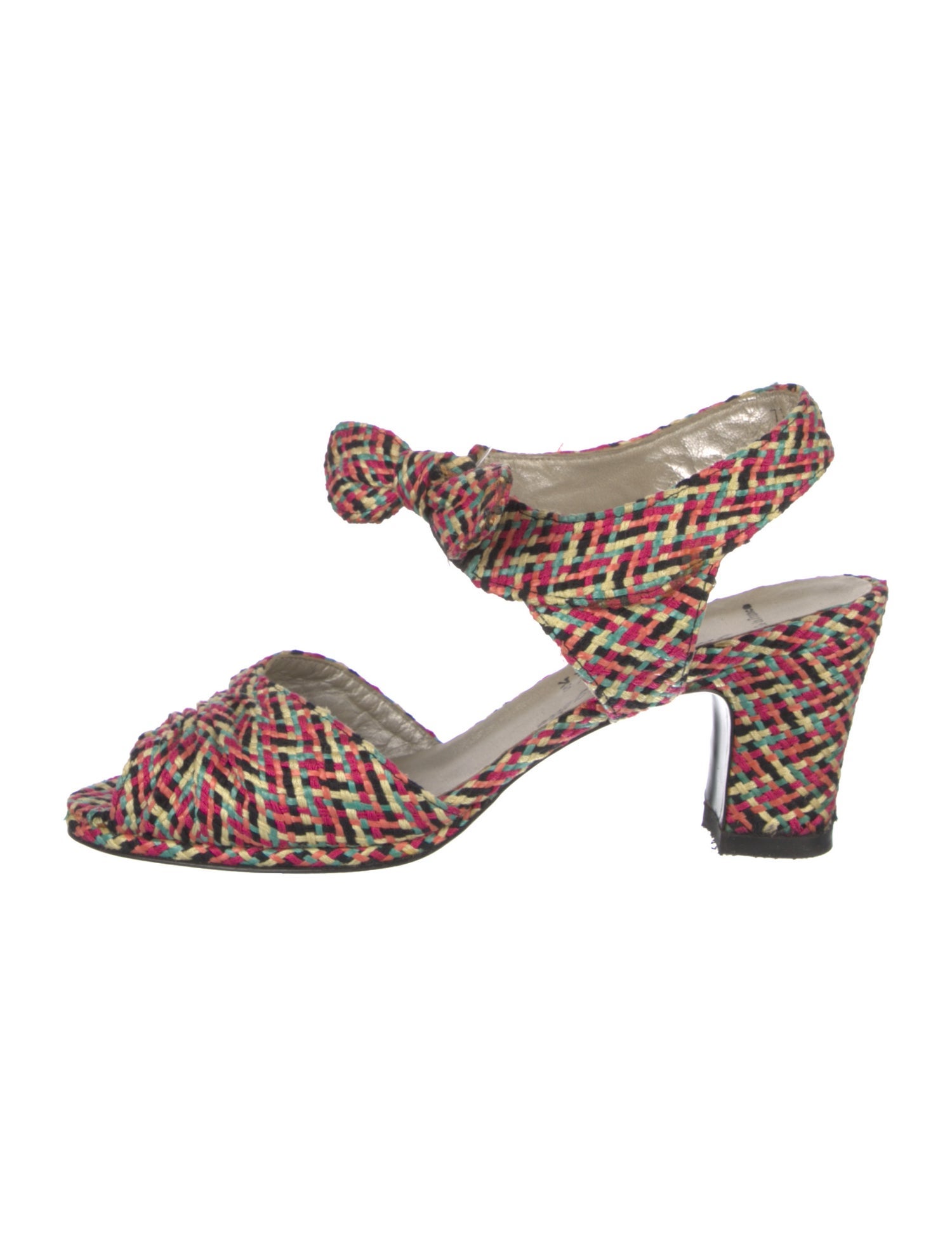 Robert Clergerie Printed Bow Accents Slingback Sandals