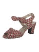 Robert Clergerie Printed Bow Accents Slingback Sandals