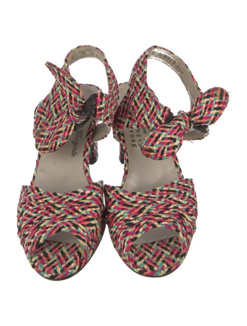 Robert Clergerie Printed Bow Accents Slingback Sandals