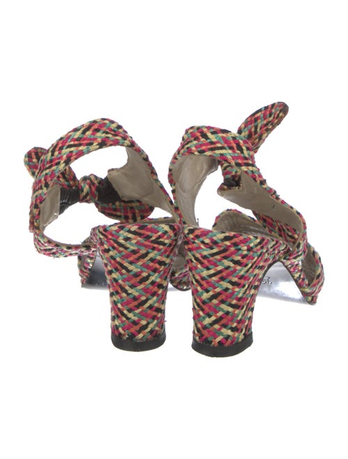 Robert Clergerie Printed Bow Accents Slingback Sandals