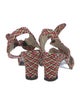 Robert Clergerie Printed Bow Accents Slingback Sandals