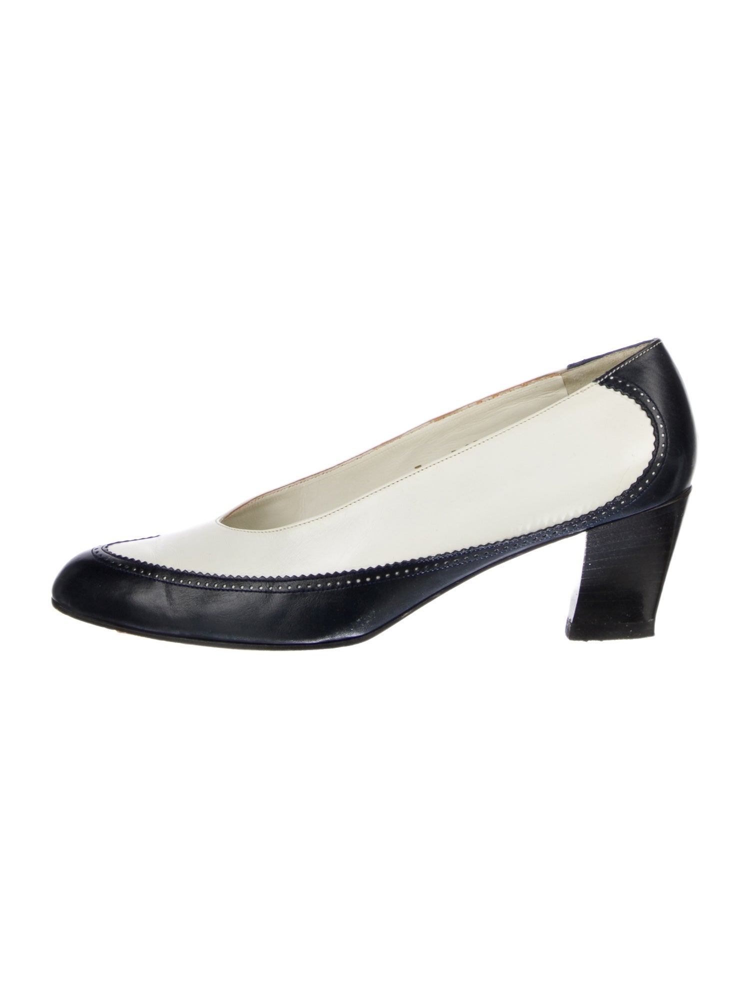 Robert Clergerie Leather Colorblock Pattern Pumps