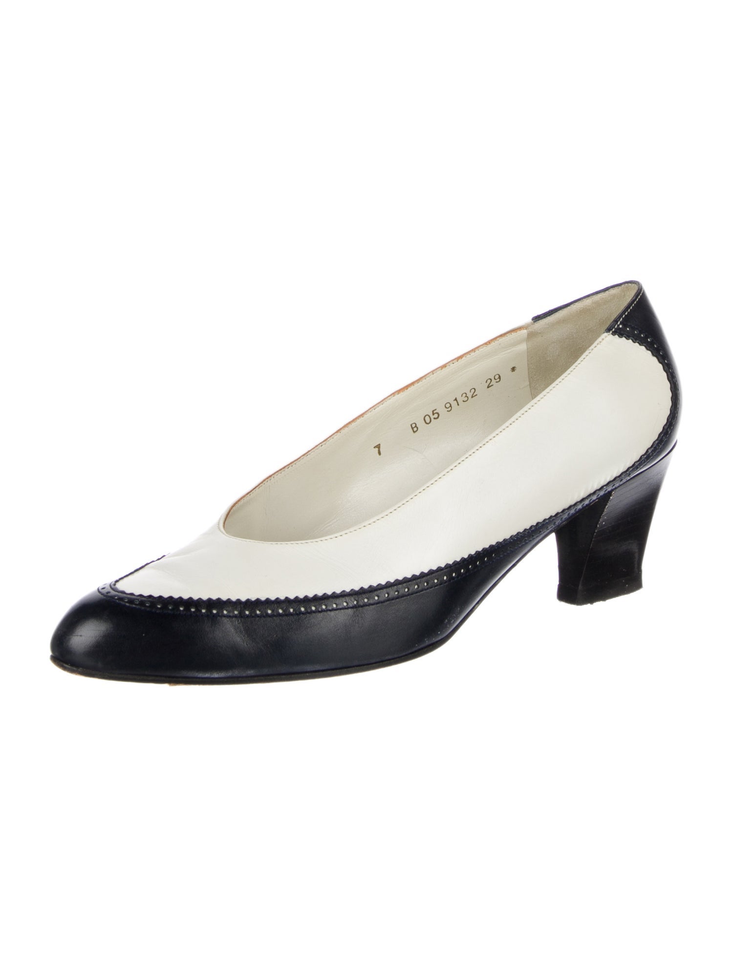 Robert Clergerie Leather Colorblock Pattern Pumps