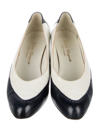 Robert Clergerie Leather Colorblock Pattern Pumps