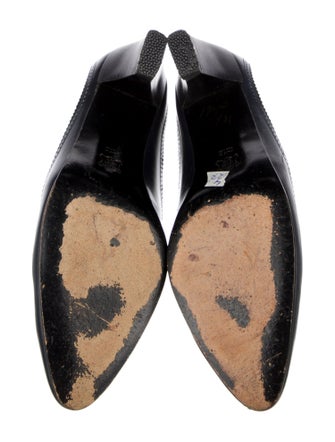 Robert Clergerie Leather Colorblock Pattern Pumps