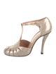 Robert Clergerie Leather Cutout Accent T-Strap Pumps