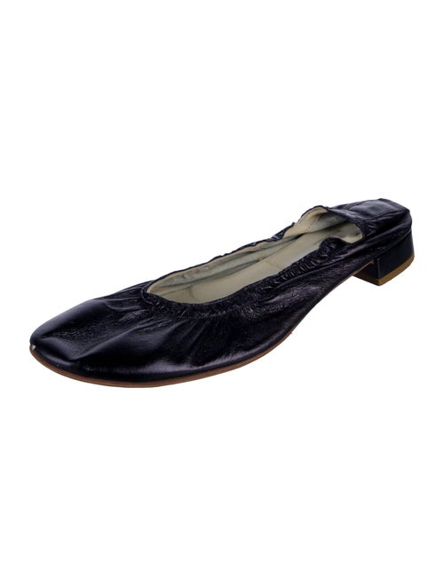 Robert Clergerie Leather Bow Accents Ballet Flats