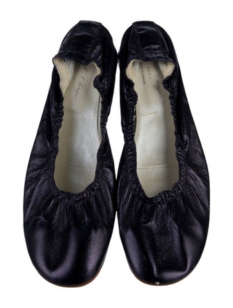 Robert Clergerie Leather Bow Accents Ballet Flats