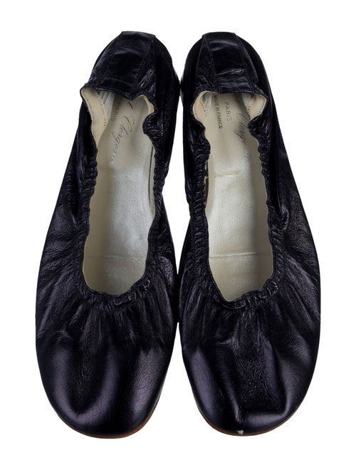 Robert Clergerie Leather Bow Accents Ballet Flats