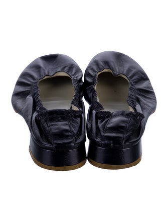 Robert Clergerie Leather Bow Accents Ballet Flats