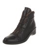 Robert Clergerie Leather Fur Trim Lace-Up Boots