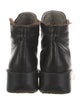 Robert Clergerie Leather Fur Trim Lace-Up Boots
