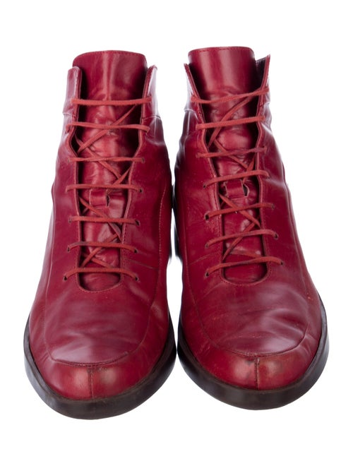 Robert Clergerie Leather Colorblock Pattern Lace-Up Boots