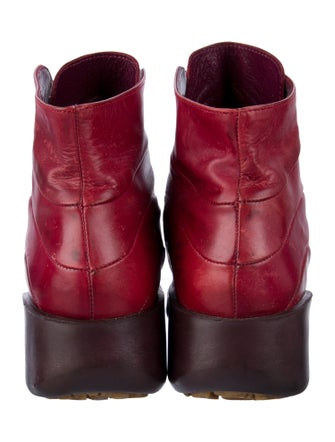 Robert Clergerie Leather Colorblock Pattern Lace-Up Boots