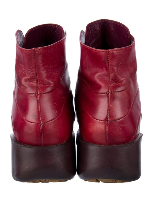 Robert Clergerie Leather Colorblock Pattern Lace-Up Boots