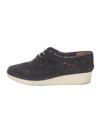 Robert Clergerie Raffia Wedge Sneakers