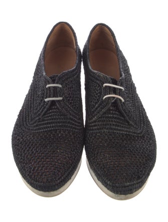 Robert Clergerie Raffia Wedge Sneakers