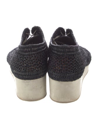 Robert Clergerie Raffia Wedge Sneakers