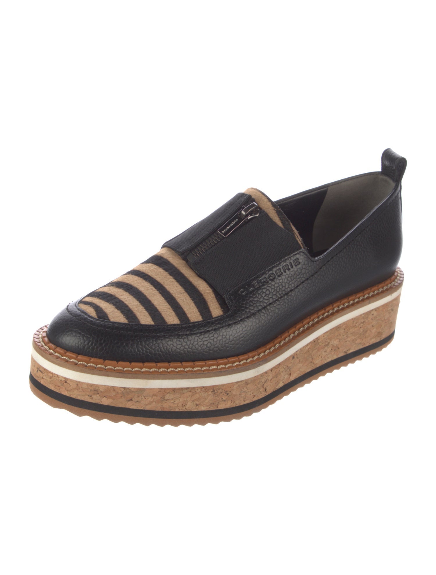 Robert Clergerie Leather Striped Loafers