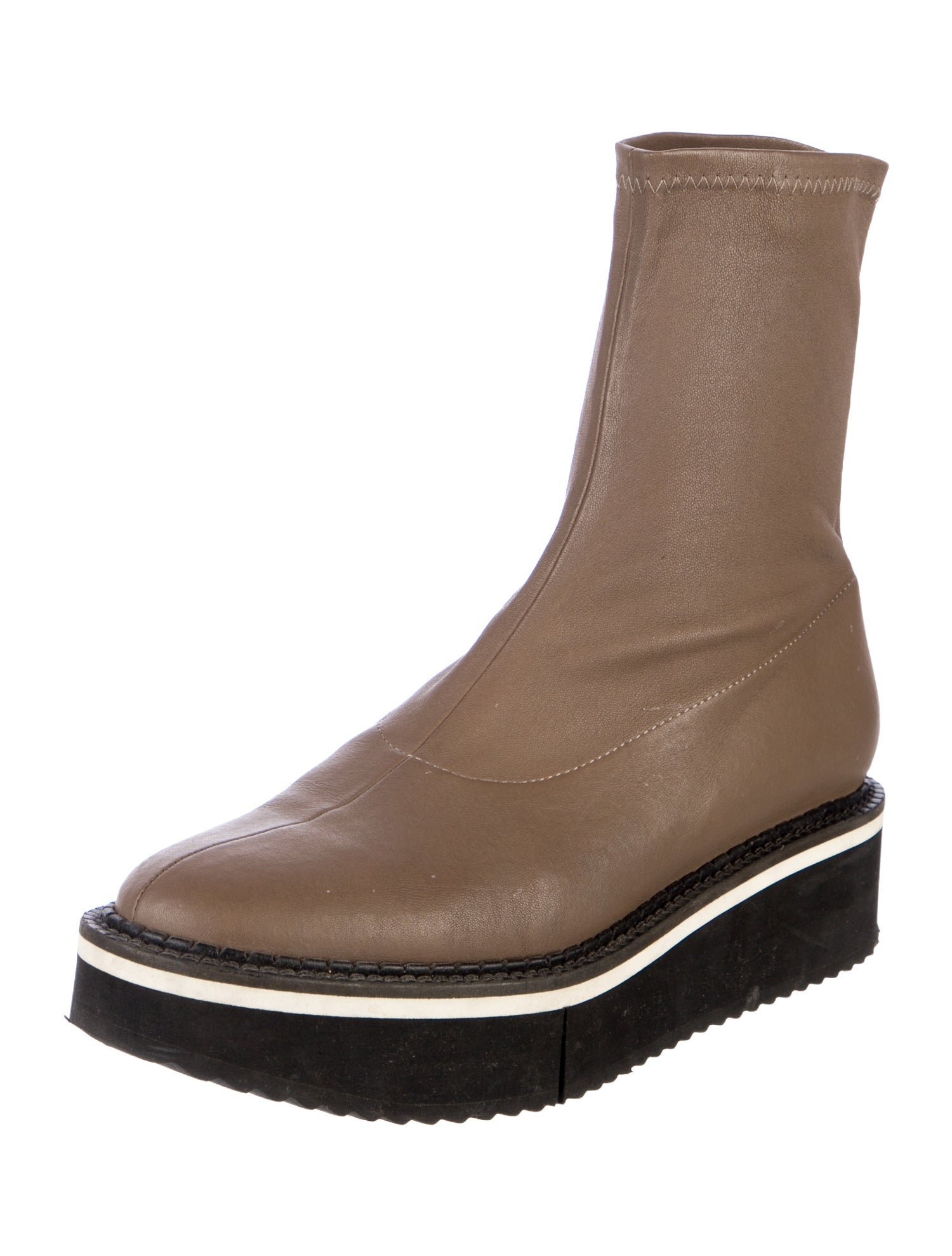 Robert Clergerie Leather Colorblock Pattern Chelsea Boots