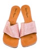 Robert Clergerie Leather Glitter Accents Slides