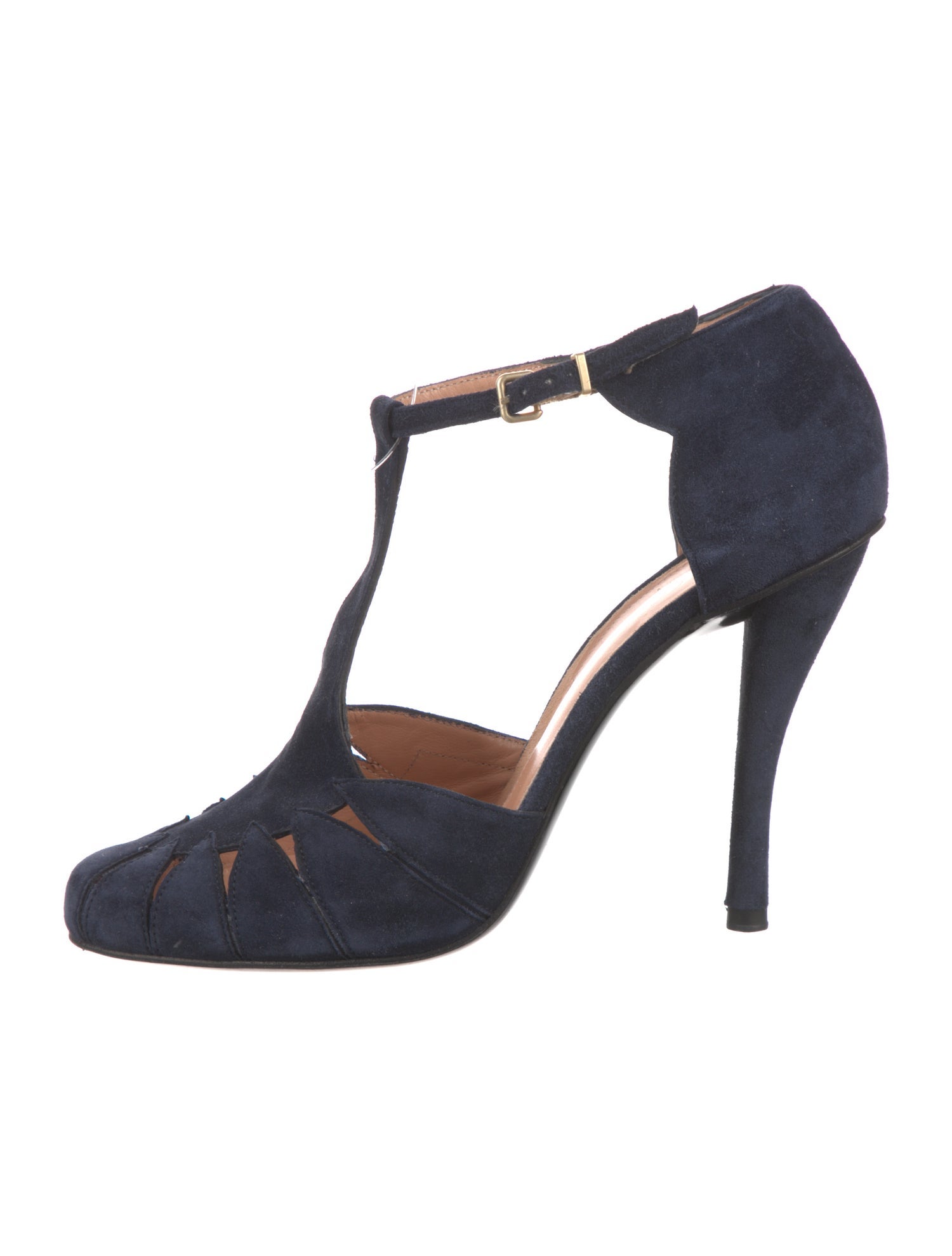 Robert Clergerie Suede Animal Print T-Strap Pumps