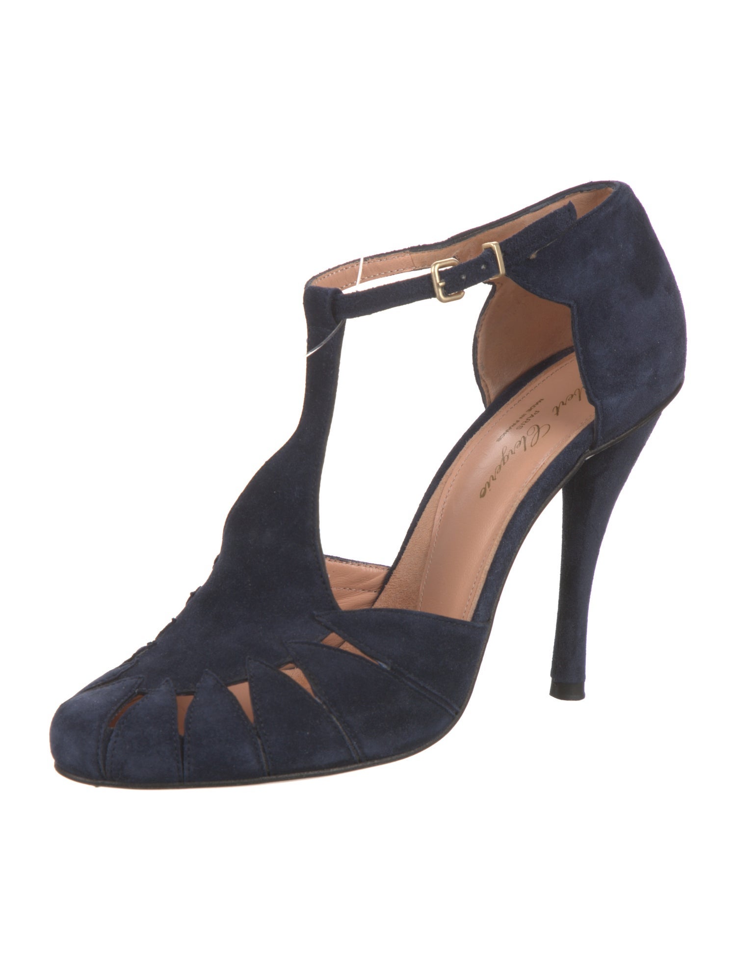 Robert Clergerie Suede Animal Print T-Strap Pumps