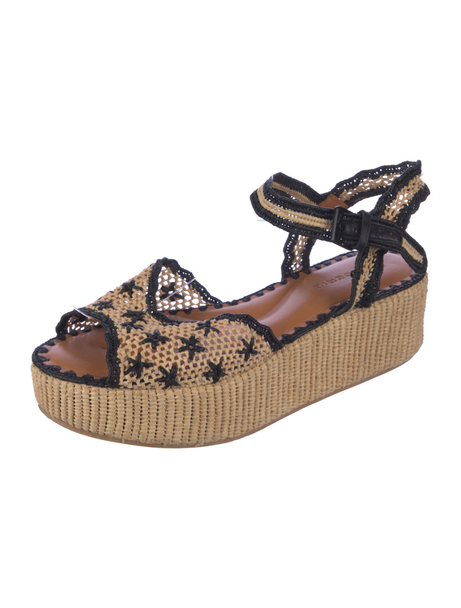Robert Clergerie Canvas Patterned Slingback Sandals