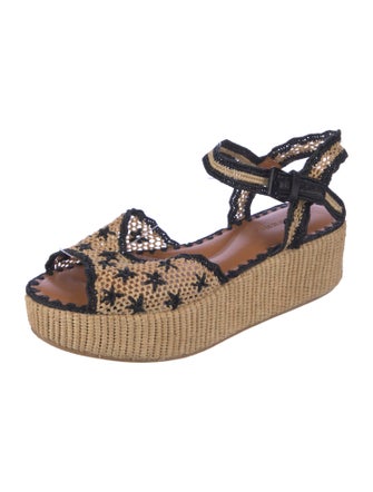 Robert Clergerie Canvas Patterned Slingback Sandals