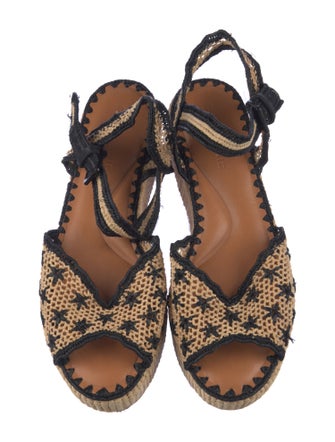 Robert Clergerie Canvas Patterned Slingback Sandals