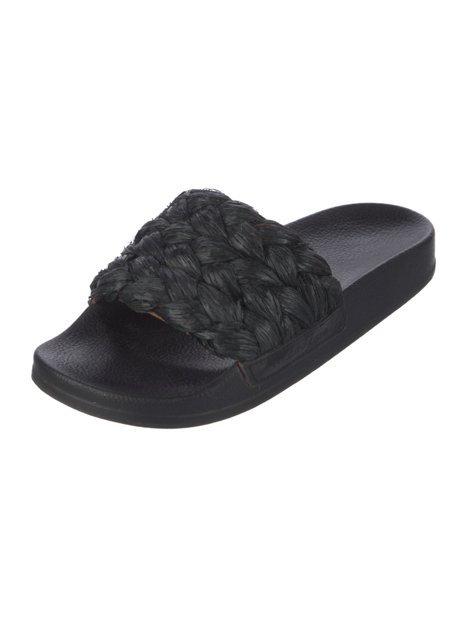 Robert Clergerie Straw Braided Accents Slides