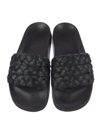 Robert Clergerie Straw Braided Accents Slides