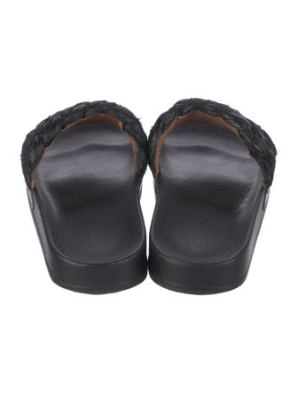 Robert Clergerie Straw Braided Accents Slides
