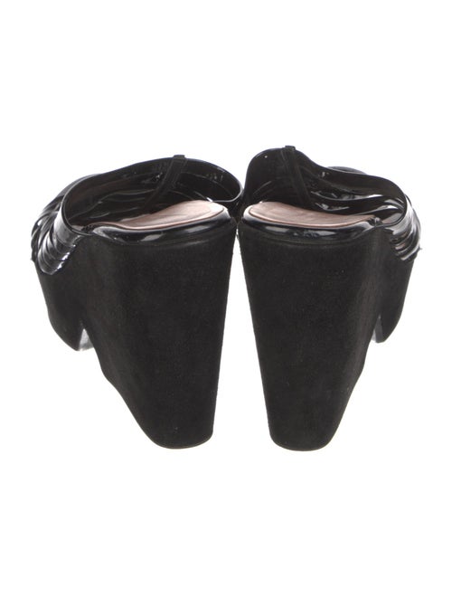 Robert Clergerie Patent Leather Leather Trim Embellishment Slides