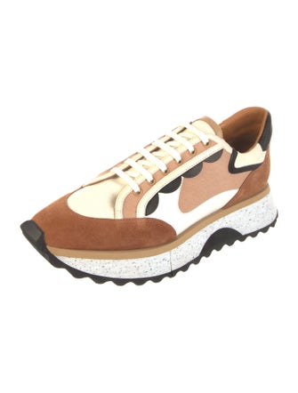 Robert Clergerie Suede Colorblock Pattern Sneakers