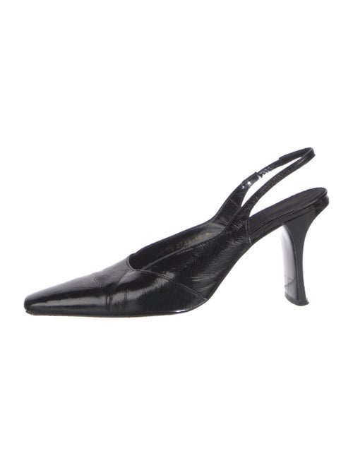 Robert Clergerie Leather Printed Slingback Pumps