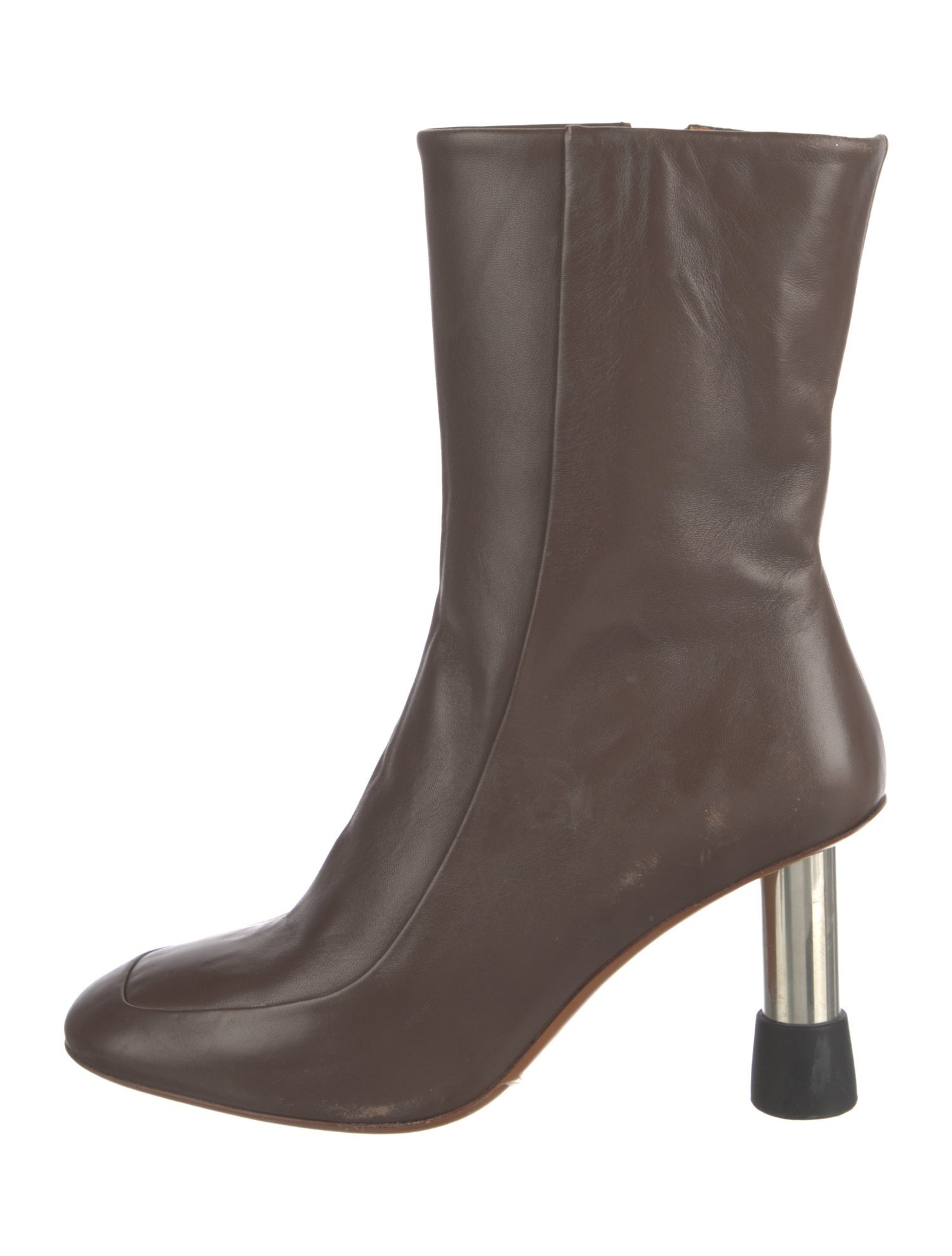 Robert Clergerie Leather Colorblock Pattern Boots