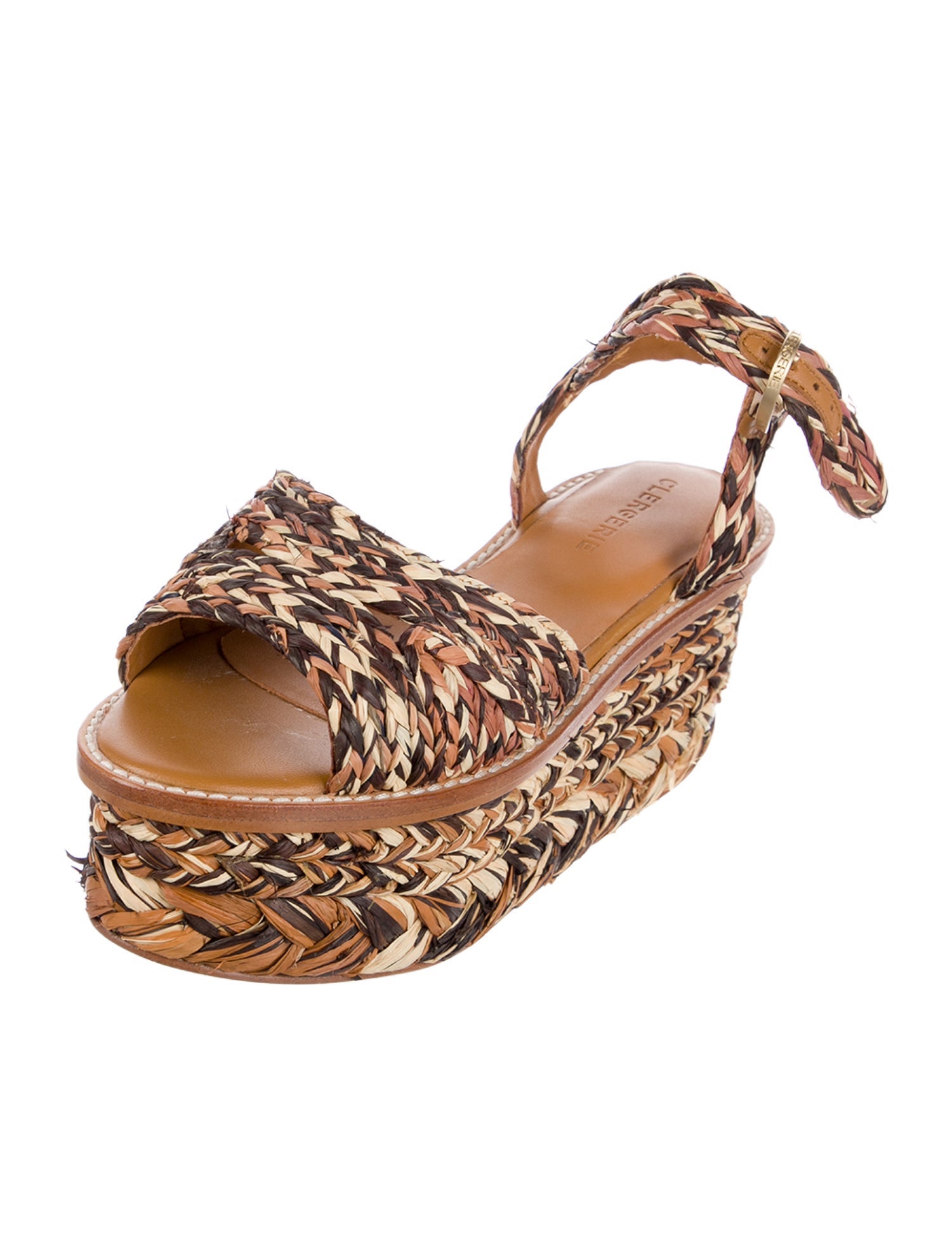 Robert Clergerie Raffia Floral Print Espadrilles