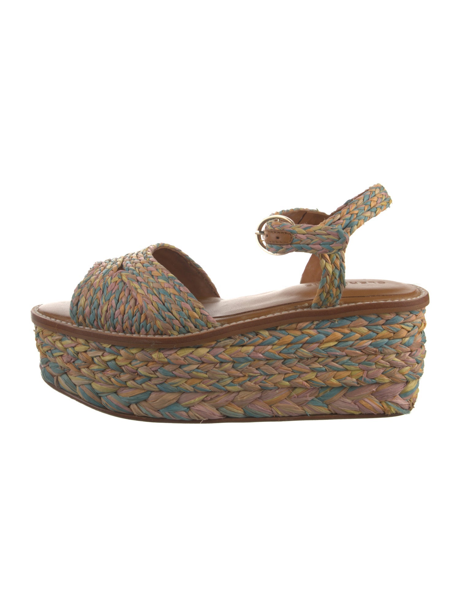 Robert Clergerie Raffia Floral Print Espadrilles