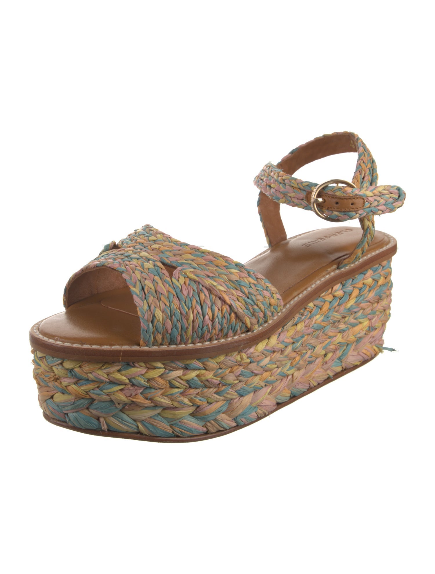 Robert Clergerie Raffia Floral Print Espadrilles